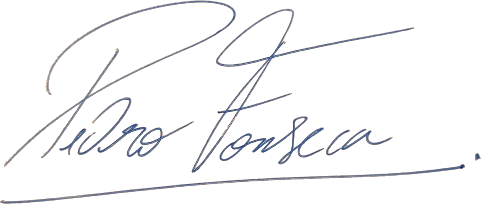 Assinatura manuscrita de Pedro P. da Fonseca, fundador e instrutor chefe